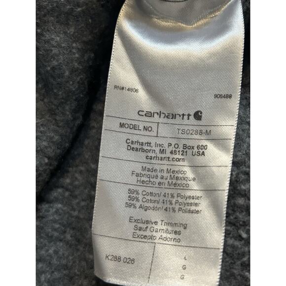 Carhartt Men's Loose Fit Midweight Logo Sleeve Graphic Hoodie Large Carbon Gray - Picture 8 of 9